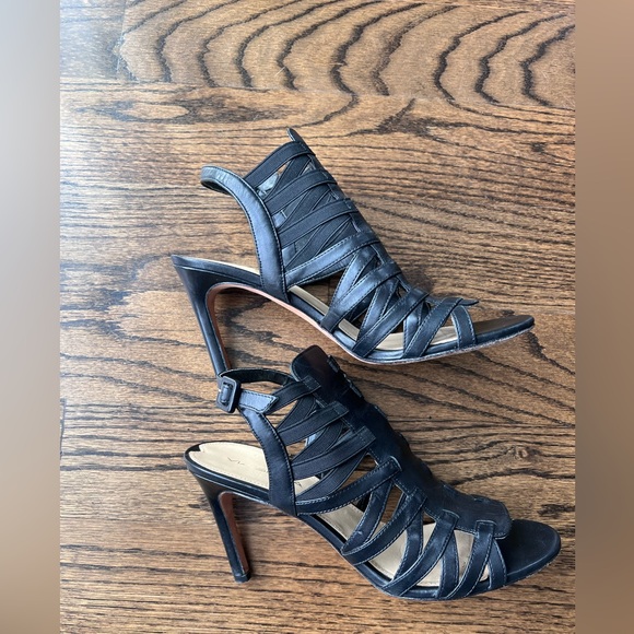 Via Spiga Shoes - Via Spiga Black Leather Gladiator High Heel Sandals